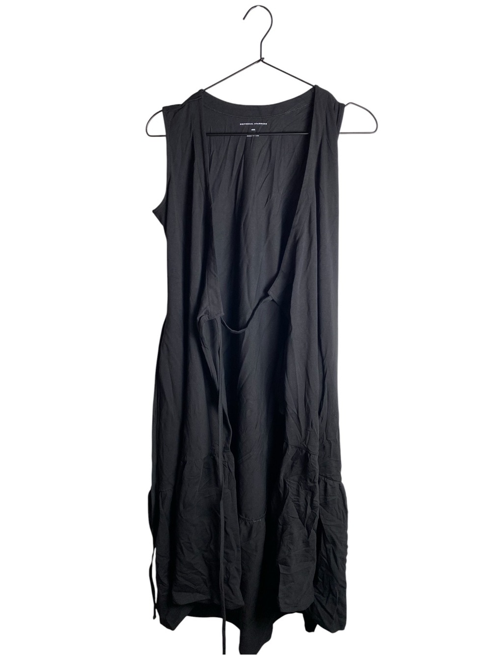 Universal Standard Black Sleeveless Midi Wrap Dress